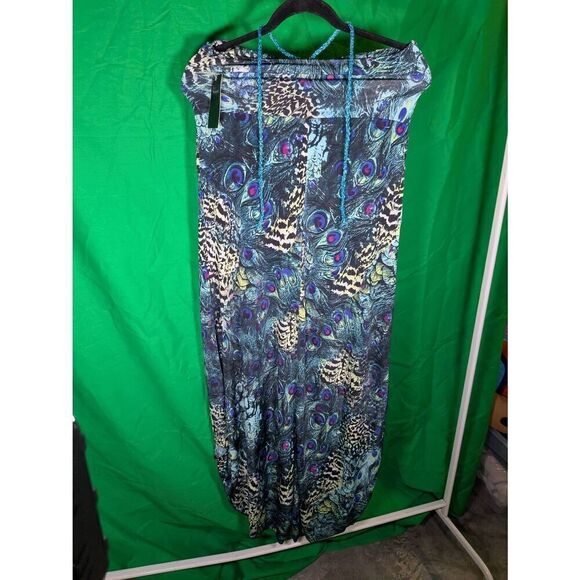 Mesmera Halter Long Sundress In Beautiful Colors & Rhinestones Women's Size M - Picture 2 of 6